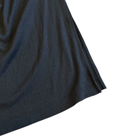 Michael Stars Black One Shoulder Dress Long Sleeve Ruched Stretch Size Large - Picture 4 of 13